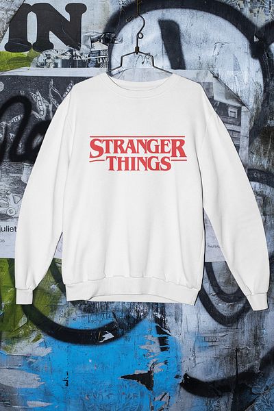 SUNFREE Unisex Φούτερ με στάμπα Stranger Things Oversize