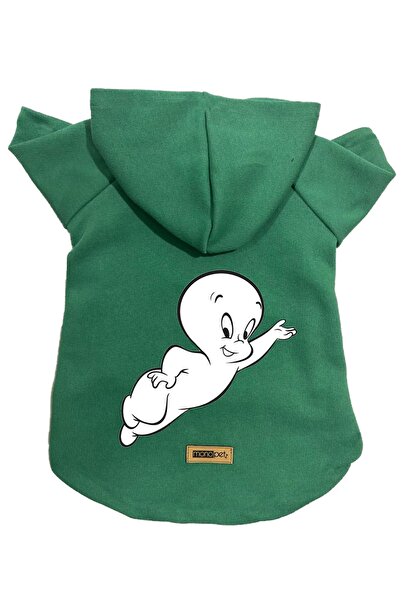 Monopetz Kapişonlu Polar Sweatshirt Köpek Ve Kedi Kıyafeti & Elbisesi - Yeşil Casper - Xl Beden