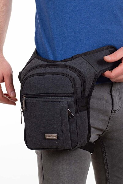 YclShop Newish Kanvas Kumaş Motosiklet Bel Bacak Çantası [24x19 Cm] Kurye Çan...