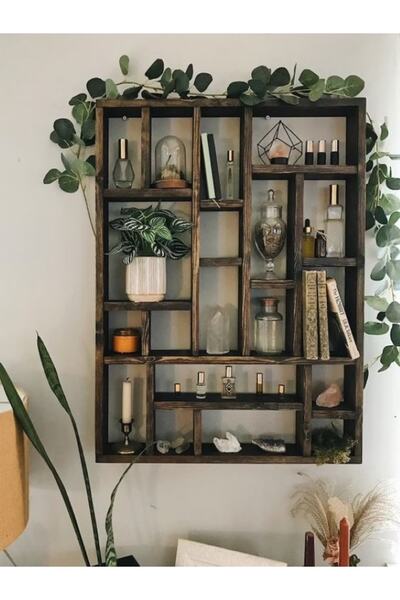 İnci Home Ahşap Duvar Rafı
