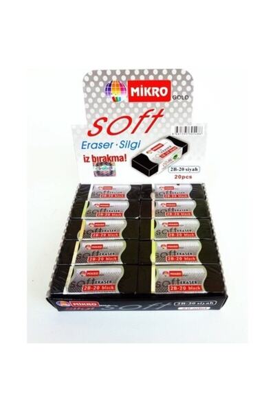 MİKROGOLD Silgi Mikro Gold Siyah 20 Adetlik Kutu