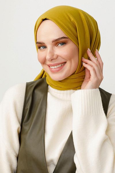 VALORSCARF Safran Green Kerme Silk Cotton Kraş Shawl
