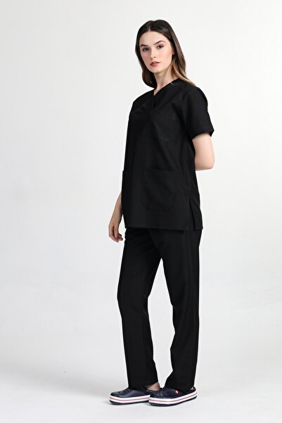 BAŞAK Envelope Collar Doctor Nurse Jersey Guard Set (ALPAKA FABRIC)