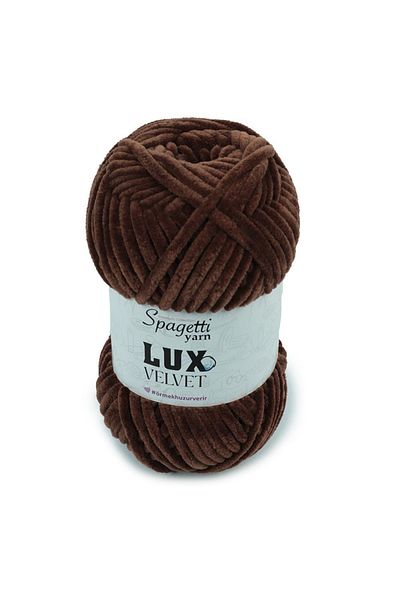 Spagettiyarn Πλεκτό νήμα Lux Velvet Brown Velvet