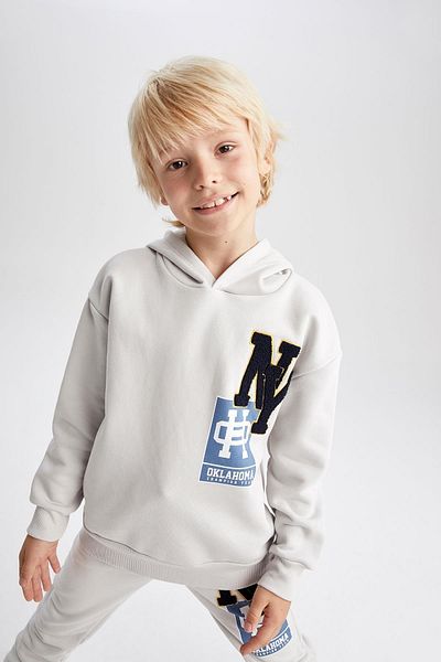 DeFacto Boy's Oversize Fit Hooded Sweatshirt