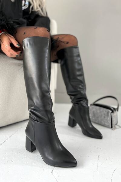Shoebutik Черни кожени ботуши Twente