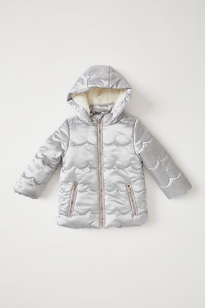 DeFacto Baby Girl Waterproof Quilted Plush Lined Hooded Coat