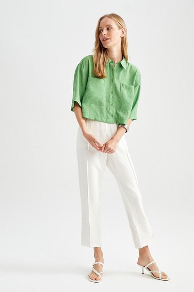 DeFacto Crop Tensel Short Sleeve Shirt