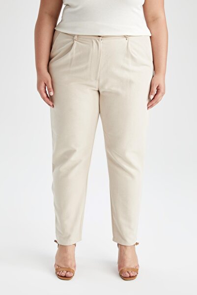 DeFacto Nagy méretű normál szabású, rugalmas derék, egyenes lábú zsebnadrág