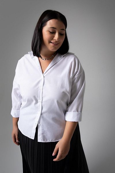 DeFacto Cămașă cu mânecă lungă din poplin cu guler de cămașă Df Plus Oversize Fit
