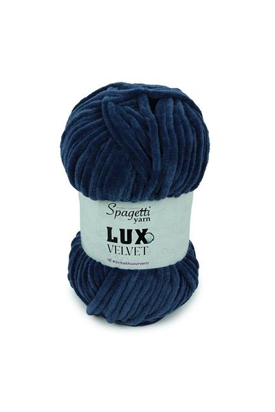 Spagettiyarn Πλεκτό νήμα Lux Velvet Navy Blue Velvet