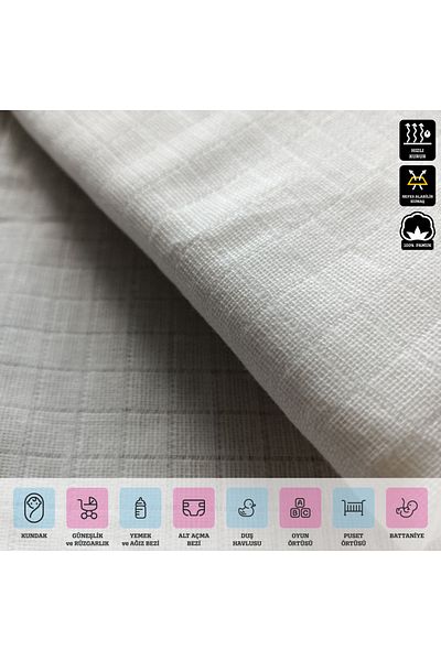 Svava 100% Cotton Baby Muslin Nursing, Mouth Wipe, Blanket and Cloth Stroller Cover