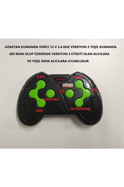PİLSAN Uzaktan Kumanda Verici 12v 2.4 Ghz Yeşil Tuşlu