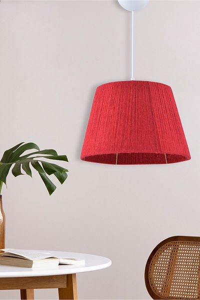 EvLight Wicker String Bohemian Chandelier Claret Red