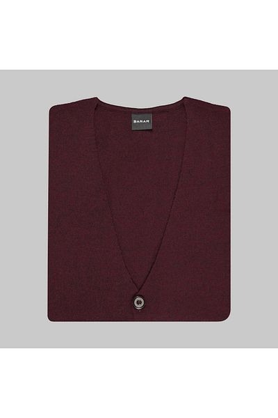 Sarar Fine Steel Knit Burgundy Knitwear Vest
