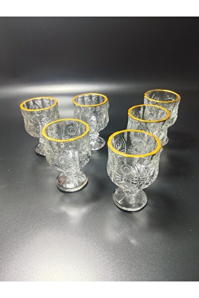 Zeryas Home 6 Adet Yaldızlı Kahve Yanı Su Bardağı