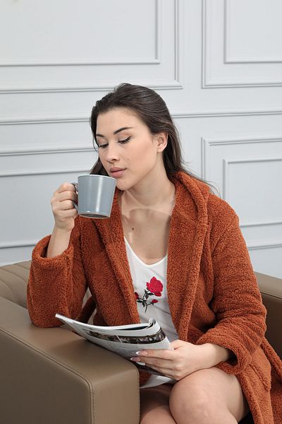 CAQQA Φόρεμα Welsoft με κουκούλα Super Soft Tan