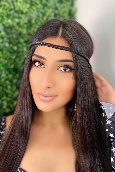 AKOLİFE باندانا سوداء بوهيمية رقيقة مضفرة حديثة