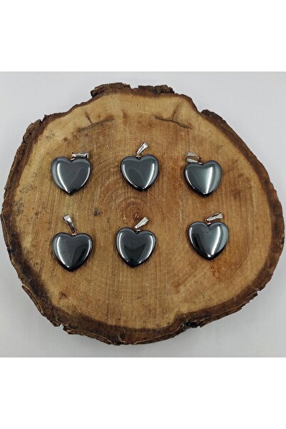 ByKolyeucum قلادة من حجر الهيماتيت الطبيعي على شكل قلب