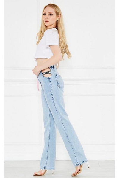 Butik Karaca Pantaloni casual de damă din denim cu talie înaltă
