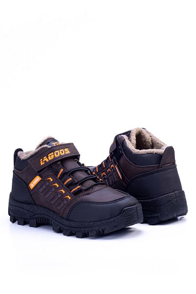 en7 Eyon Kids Boots L04 - Μαύρο και πορτοκαλί σχέδιο