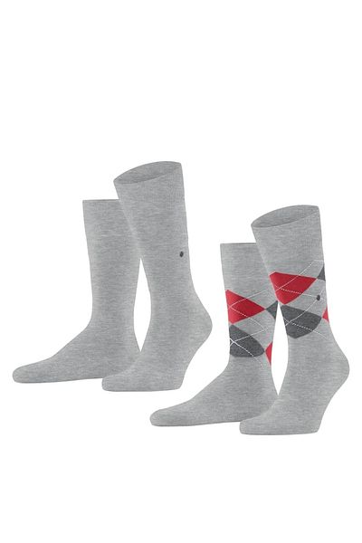 Burlington Herren Socken Daily 2er-Pack – Rautenmuster, Uni, Einheitsgröße, 40–46