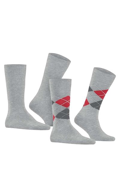 Burlington Herren Socken Daily 2er-Pack – Rautenmuster, Uni, Einheitsgröße, 40–46