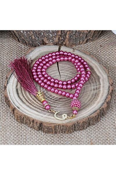 Ekvator Hediyelik Bordo Kaliteli Vavlı Cam Inci Tesbih