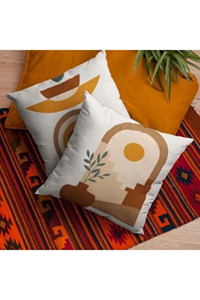 ALAMODECOR Set de 2 huse pentru perne cu model decorativ boem abstract, model 2 | Fete de pernă duble cu imprimeu