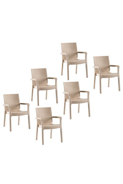 Holiday Markiz Rattan Koltuk Cappuccino | 6'lı Set