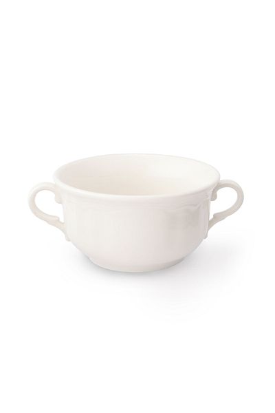 Güral Porselen Double Handle Soup Bowl Porcelain Soup Ready Soup Bowl 11 Cm
