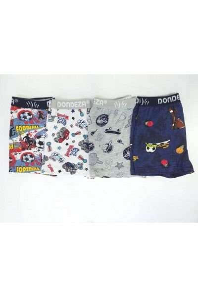 DERYA Pack of 4 Dondeza Patterned Boys' Boxers