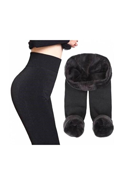 Generic Brand Women's Black Plush Thermal Tights