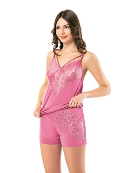 KOTA Dantelli İp Askılı Atlet Şort Takımı 6394