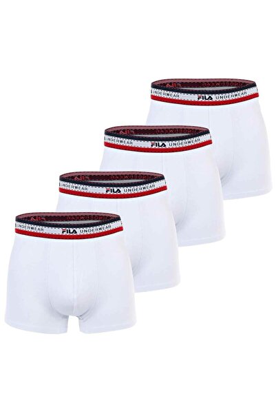 FILA Herren Boxershorts, 4er-Pack – Logobund, Baumwoll-Stretch, einfarbig