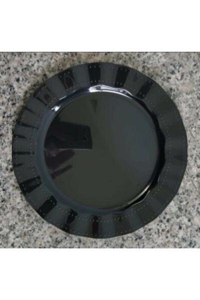 14Süs Black Colored Mica Plate 26 cm Set of 6