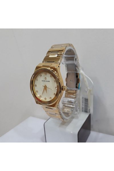 DAVID GUNER ساعة يد بسوار من الفولاذ المقاوم للصدأ باللون الذهبي DG-8372LA-B4