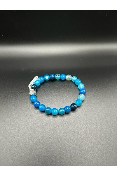 Sembol Jewelry سوار من الحجر الطبيعي العقيق الأزرق