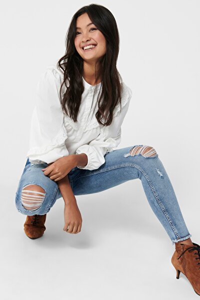 ONLY Βαμβακερό τζιν παντελόνι με κανονική μέση Skinny Fit Onlblush 15223417