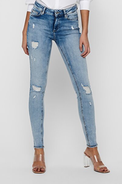 ONLY Βαμβακερό τζιν παντελόνι με κανονική μέση Skinny Fit Onlblush 15223417