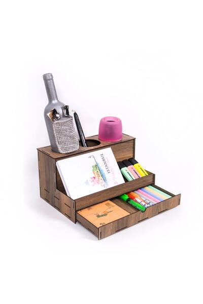 Notpa منظم مكتبي ذو 3 عيون مستديرة مع درج واحد منظم ملفات رف المستندات