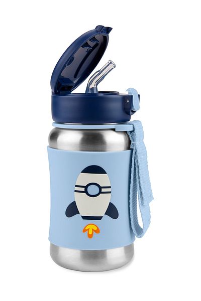 Skip Hop Zoo Stainless Steel Water Bottle with Straw 350 ml Rocket