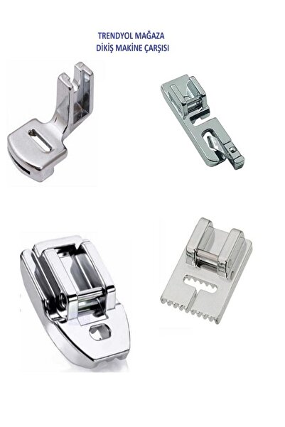 Bluemix Dikiş Makine Çarşısı Singer Zetina Janome 4'lü Ayak Seti (kıvırma,büzgü,nervür ,gizli Fermuar Ayak)