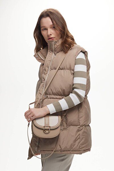 Manuka Canvas Detailed Buckle Bag Beige