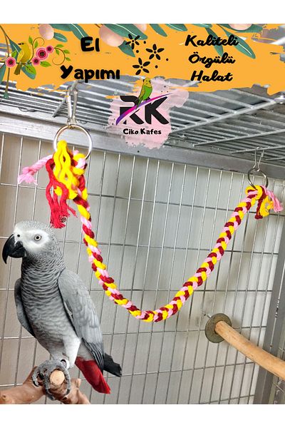 Ciko Kafes Parrot Bird Braided Colored Rope