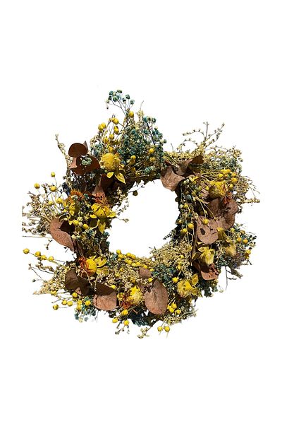 ART PINE Διακοσμητικό Στολίδι Πόρτας Γιρλάντα 25cm Φυσικό Φυσικό Σοκαρισμένο Λουλούδι Σαφράν Χόμπι Πρωτοχρονιάτικο Πάρτυ