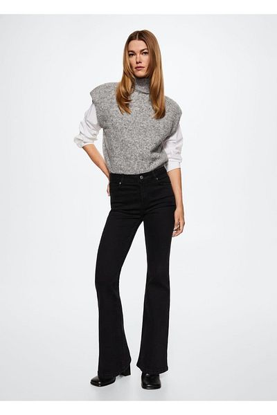 MANGO Woman Mid Waist Flared Jeans