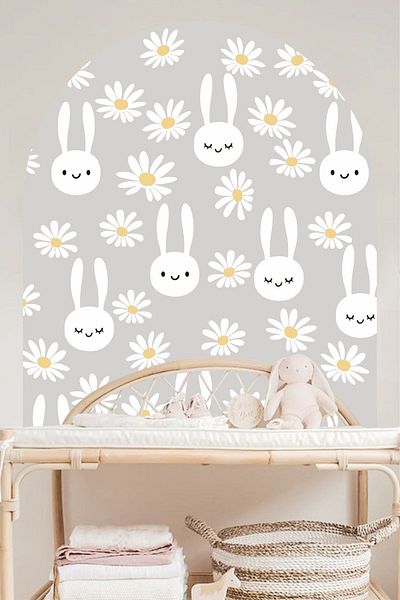 Piksel Grafik Daisy Rabbit Bohemian Block Wall Sticker
