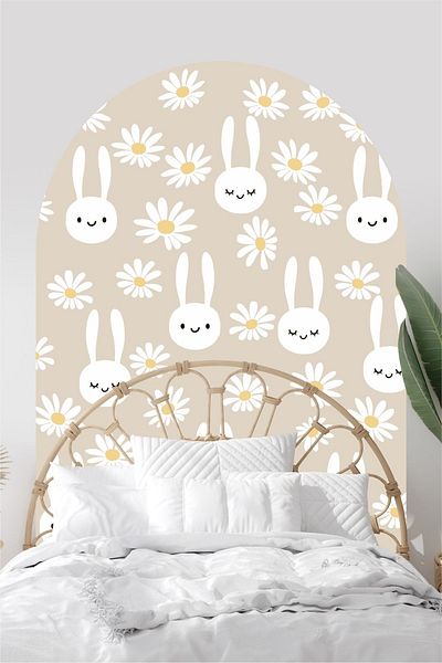 Piksel Grafik Αυτοκόλλητο τοίχου Daisy Rabbit Bohemian Block