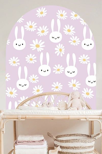 Piksel Grafik Autocolant de perete cu bloc boem Daisy Rabbit